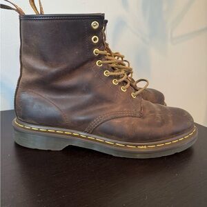 Dr. Martens Crazy Horse Boots Brown Leather Marked Size 10 Mens